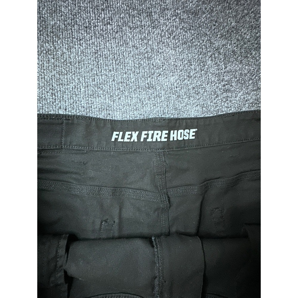Duluth Trading Co Flex Fire Hose Black Pants Mens 40x30 Straight Leg Workwear - Picture 3 of 7